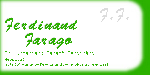 ferdinand farago business card